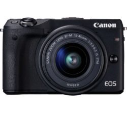 CANON EOS M3 Compact System Camera with 15-45 mm f/3.5-6.3 Wide-angle Zoom Lens - Black